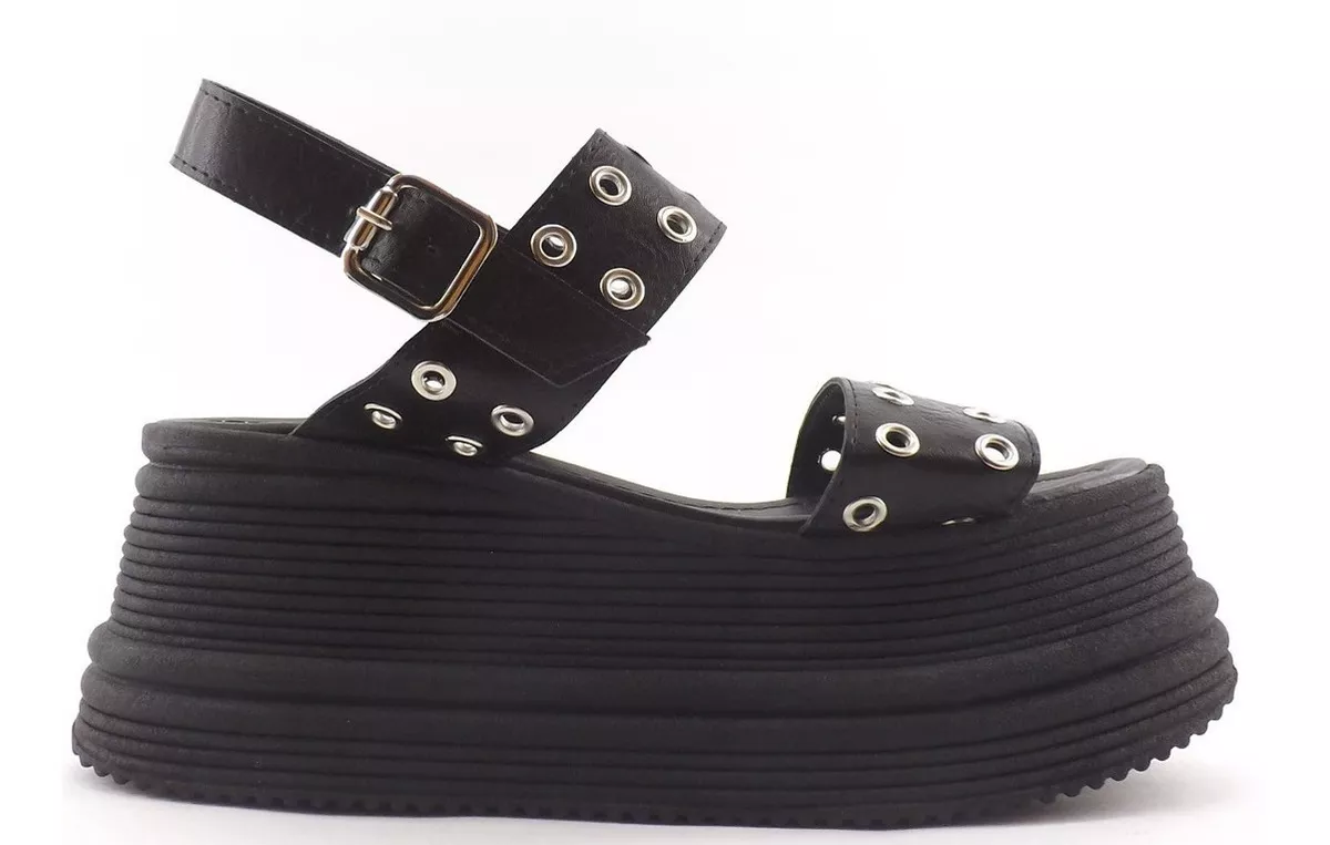 Sandalias Plataforma Alta Mujer Tachas Fajas Dama 560 Carg