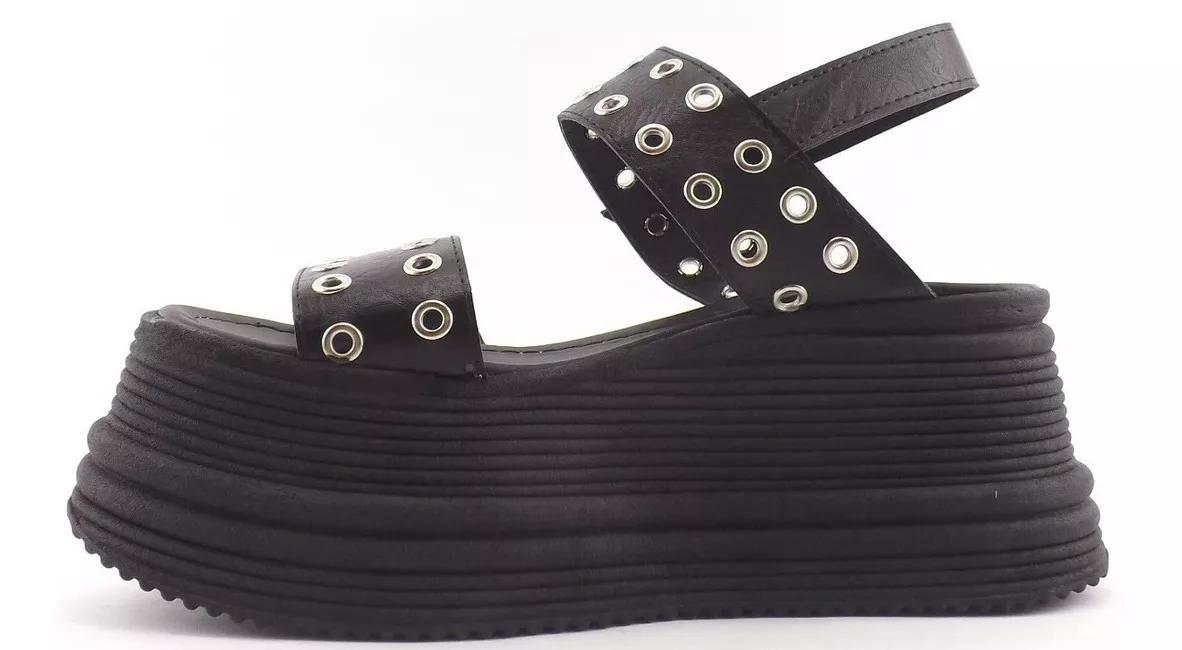 Sandalias Plataforma Alta Mujer Tachas Fajas Dama 560 Carg