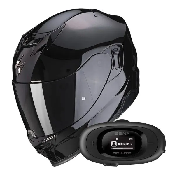 Scorpion Exo 520 Evo Air Solid Black + Kit bluetooth 5R Lite 