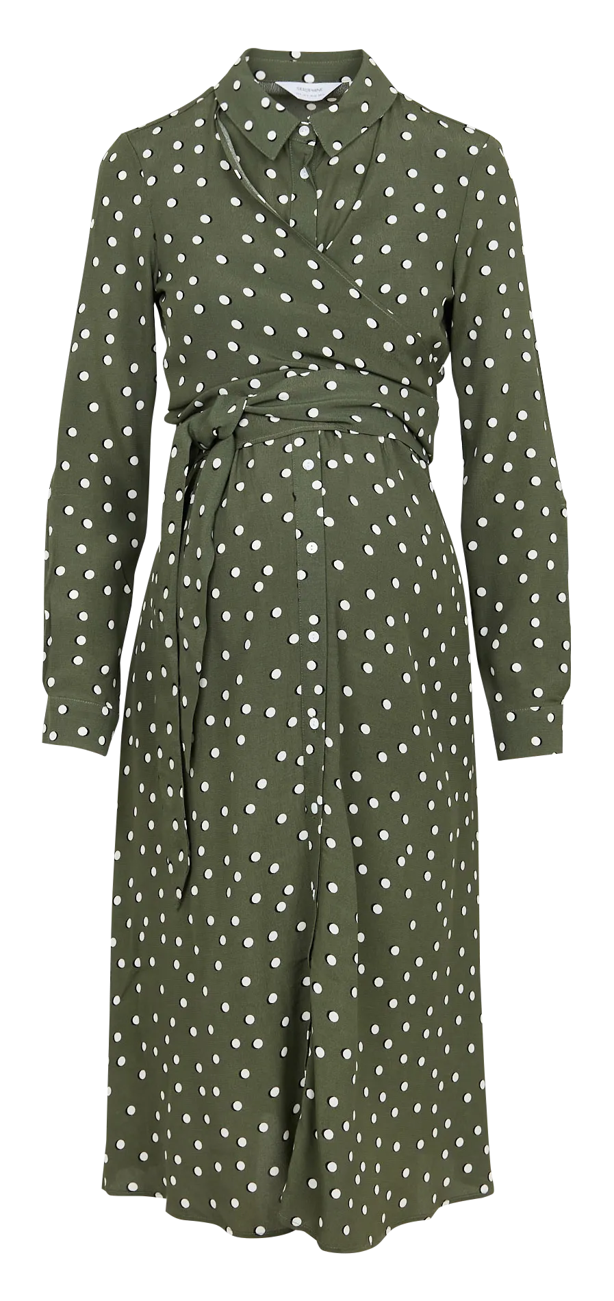 SERAPHINE BLESS  VESTIDO CAMISERO PREMAMá ESTAMPADO EN CAQUI