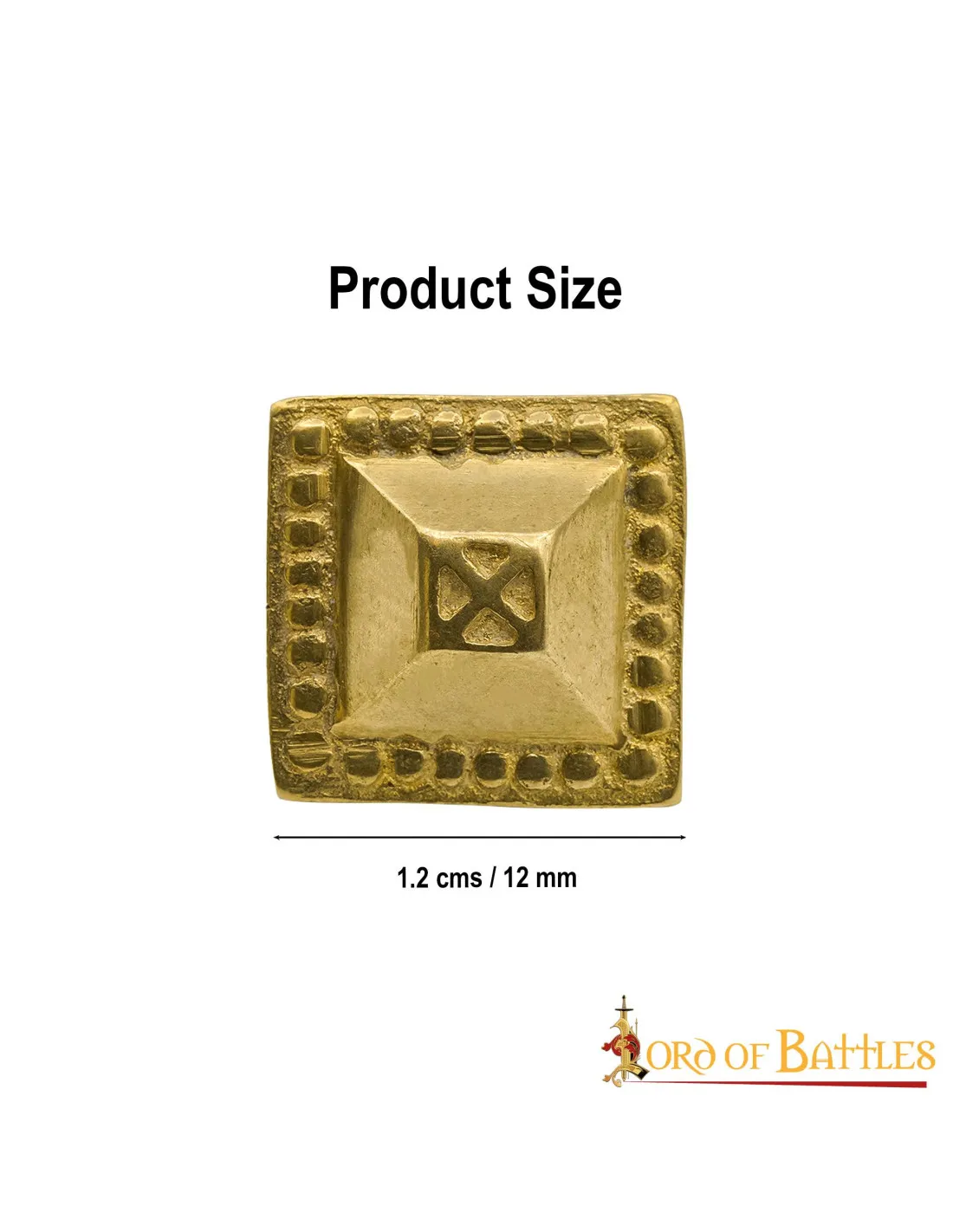 Set 5 tachuelas decorativas en latón para ropa o cuero (1,2 cm.)