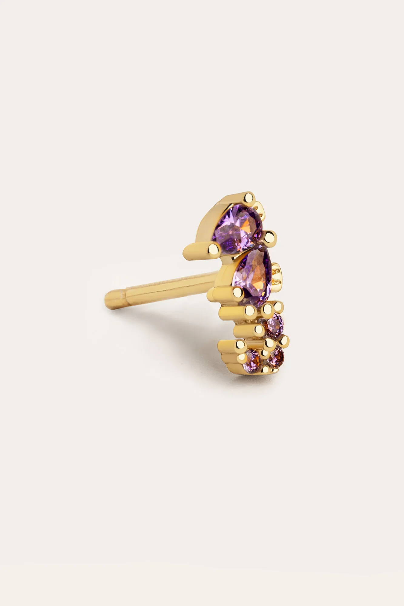 Singularu Pendiente Suelto Sea Seahorse Plata Baño Oro