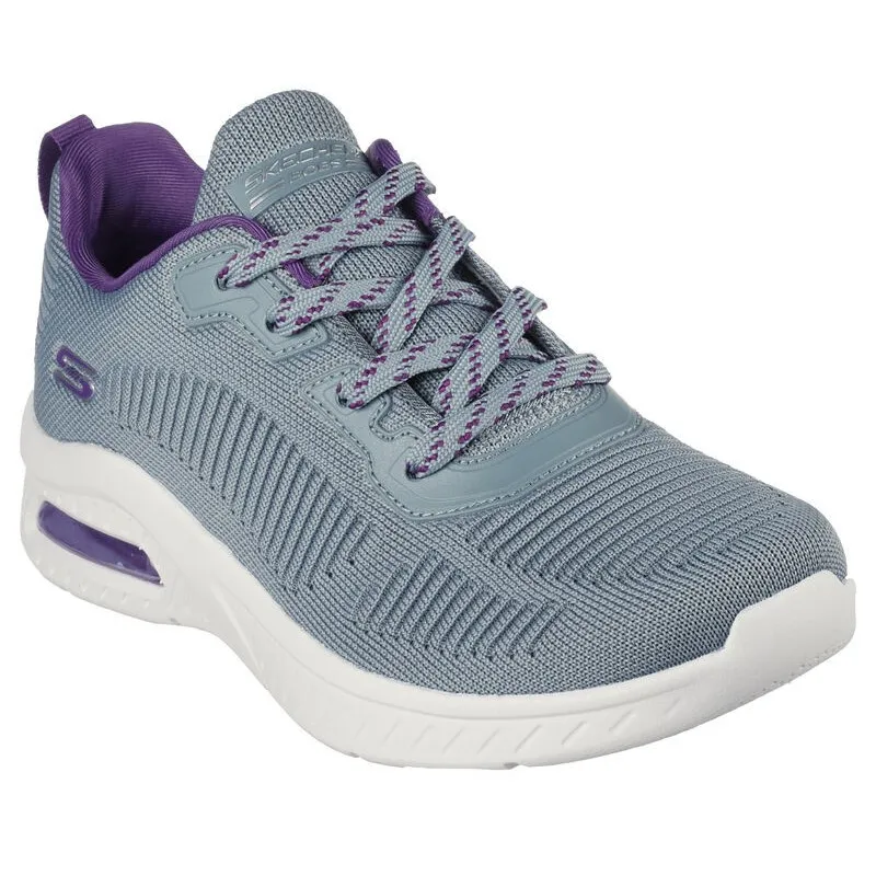 SKECHERS 117379 COLOR GRIS AZULADO  ZAPATILLAS DE CORDONES PARA MUJER CON CáMARA DE AIRE