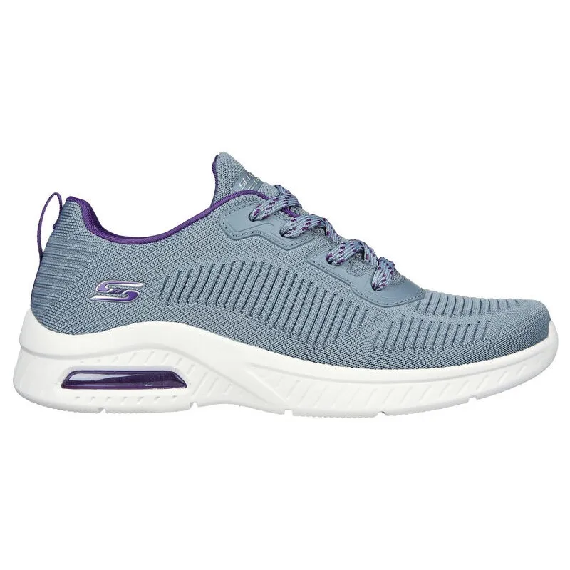 SKECHERS 117379 COLOR GRIS AZULADO  ZAPATILLAS DE CORDONES PARA MUJER CON CáMARA DE AIRE
