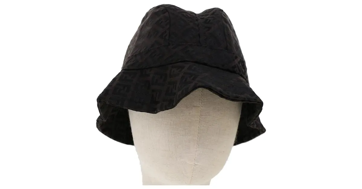 Sombrero FENDI Zucchino Canvas M Marrón Auth am4612 Castaño 