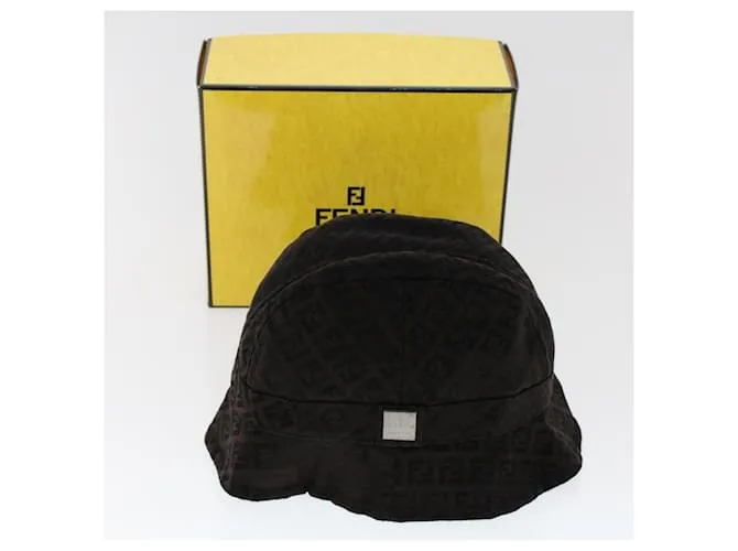 Sombrero FENDI Zucchino Canvas M Marrón Auth am4612 Castaño 