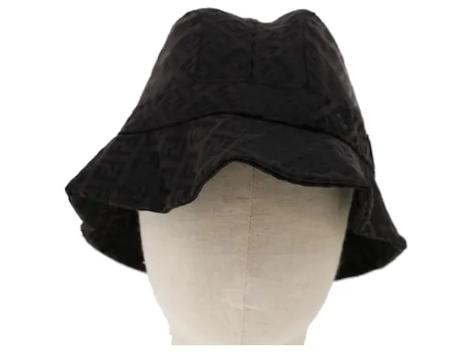 Sombrero FENDI Zucchino Canvas M Marrón Auth am4612 Castaño 