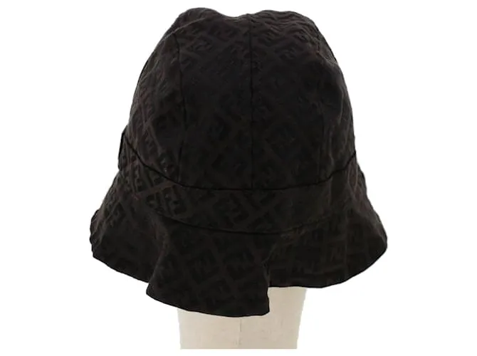 Sombrero FENDI Zucchino Canvas M Marrón Auth am4612 Castaño 