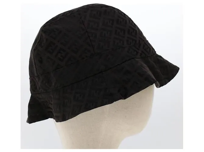 Sombrero FENDI Zucchino Canvas M Marrón Auth am4612 Castaño 