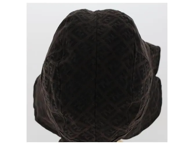 Sombrero FENDI Zucchino Canvas M Marrón Auth am4612 Castaño 