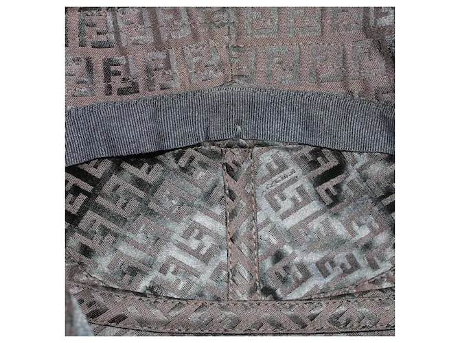 Sombrero FENDI Zucchino Canvas M Marrón Auth am4612 Castaño 