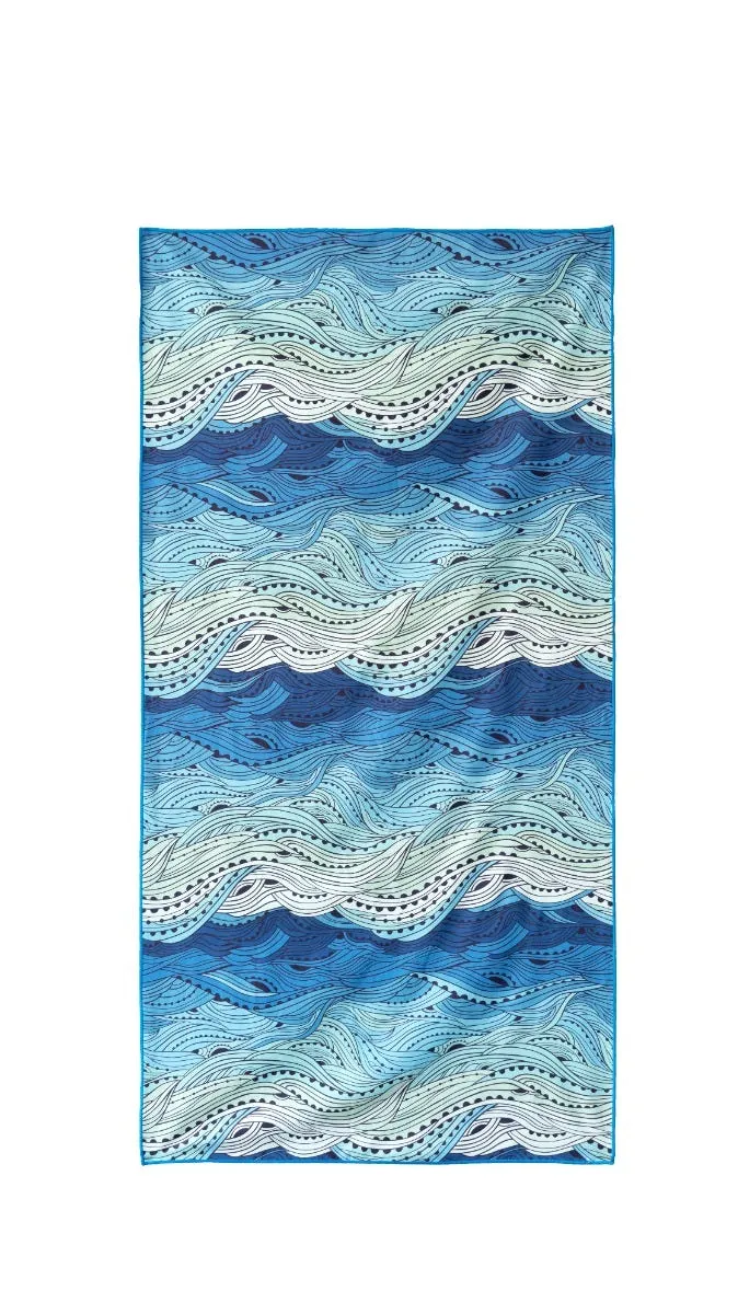 Toalla Microfibra Natación Zvibes Grande Azul
