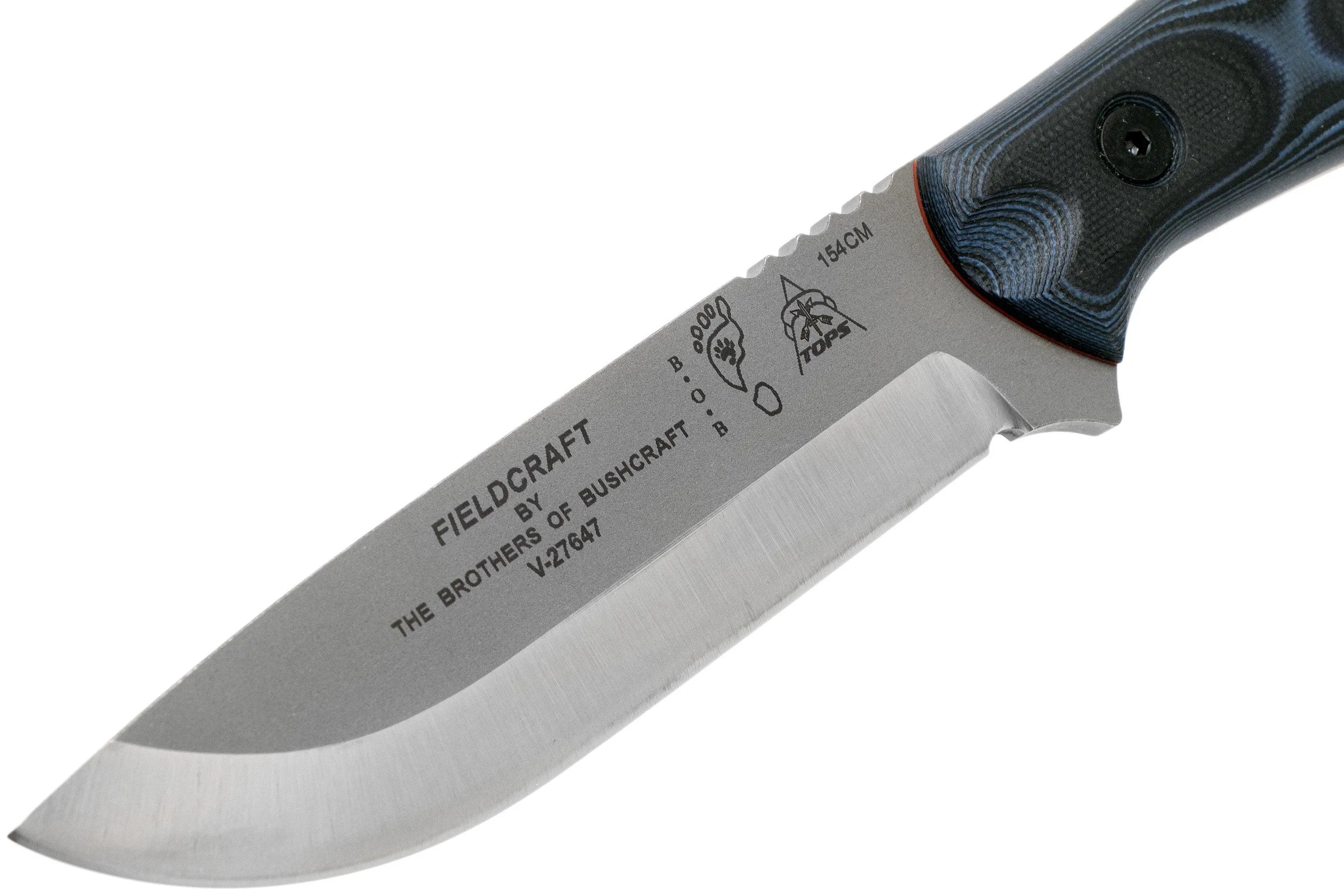 TOPS KNIVES B.O.B. FIELDCRAFT154CM BLUE/BLACK MICARTA BROS154BB CUCHILLO BUSHCRAFT