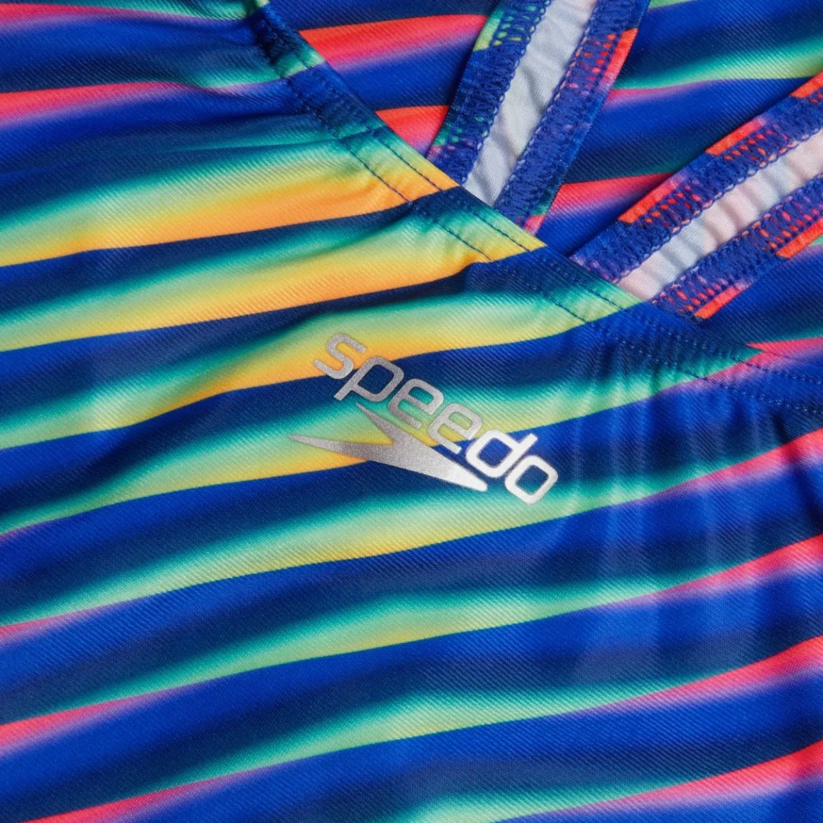 Traje de Baño Natación Mujer Speedo Allover Digital Powerback Azul