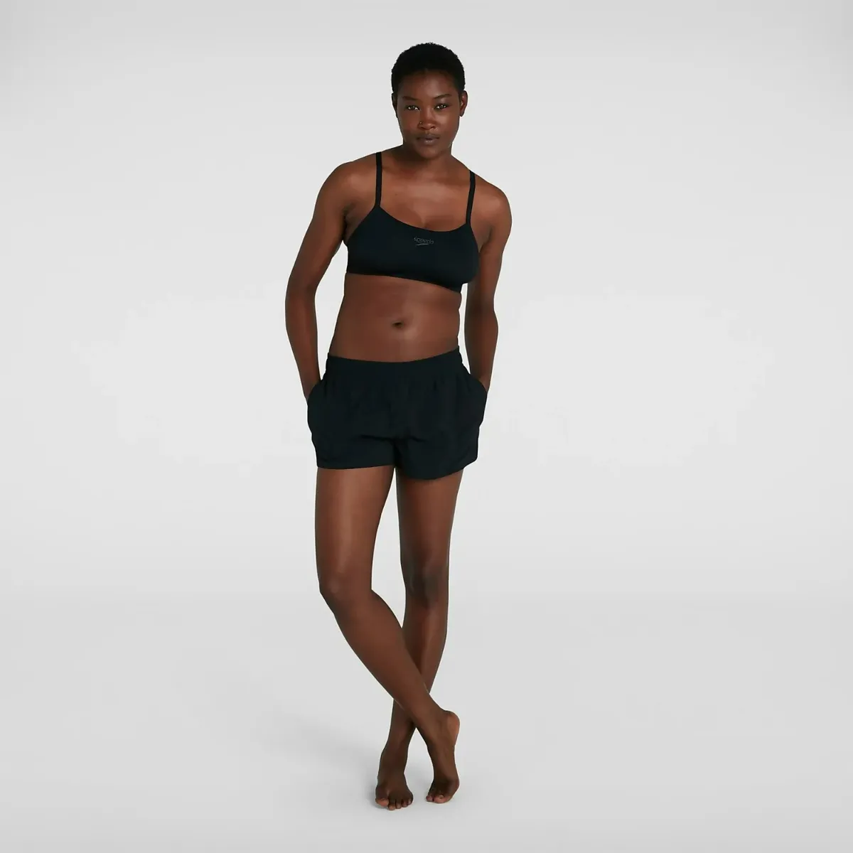 Traje de Baño Natación Mujer Speedo Essential Swim Short Negro