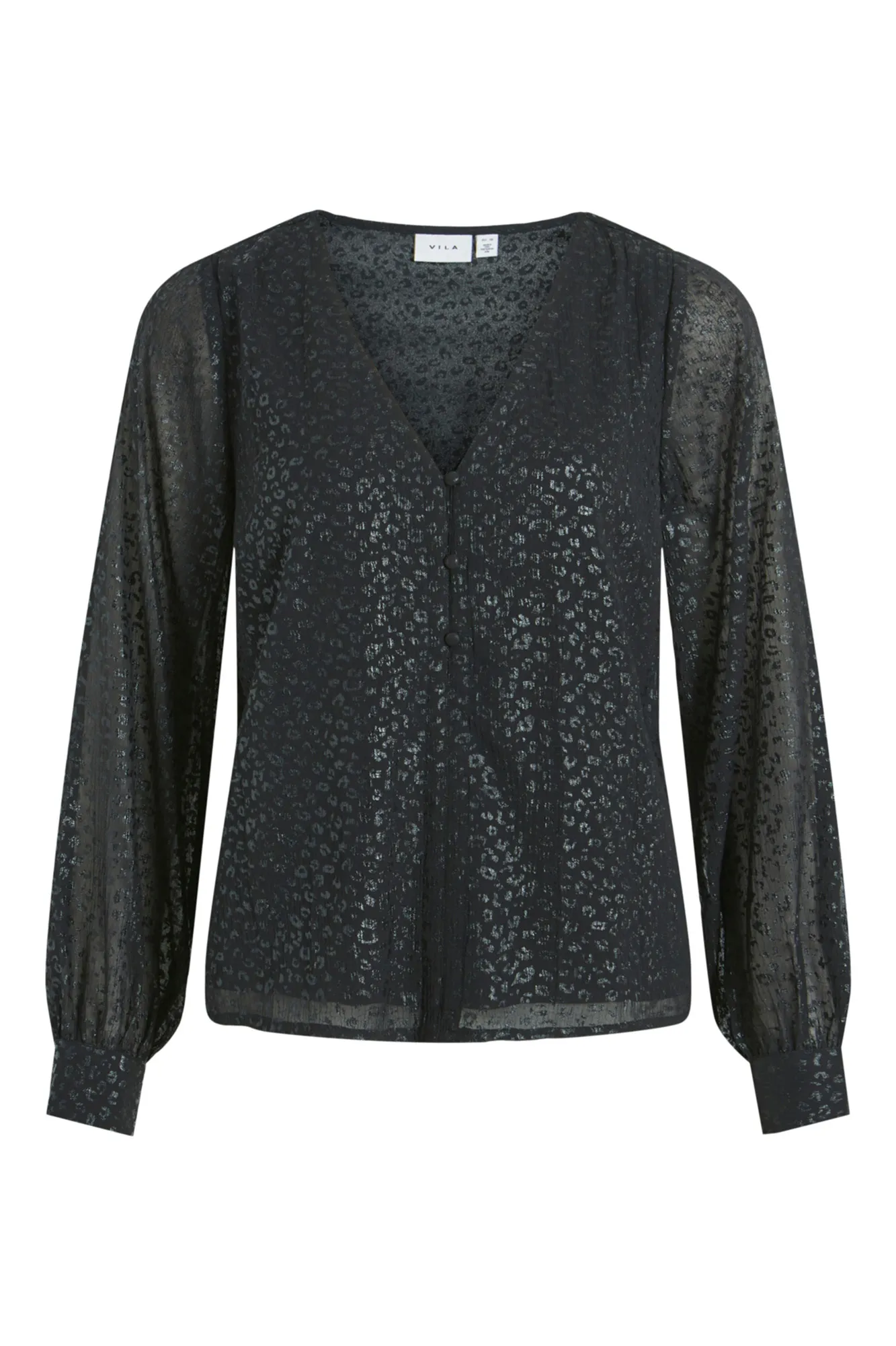 Vila Blusa jacquard manga larga