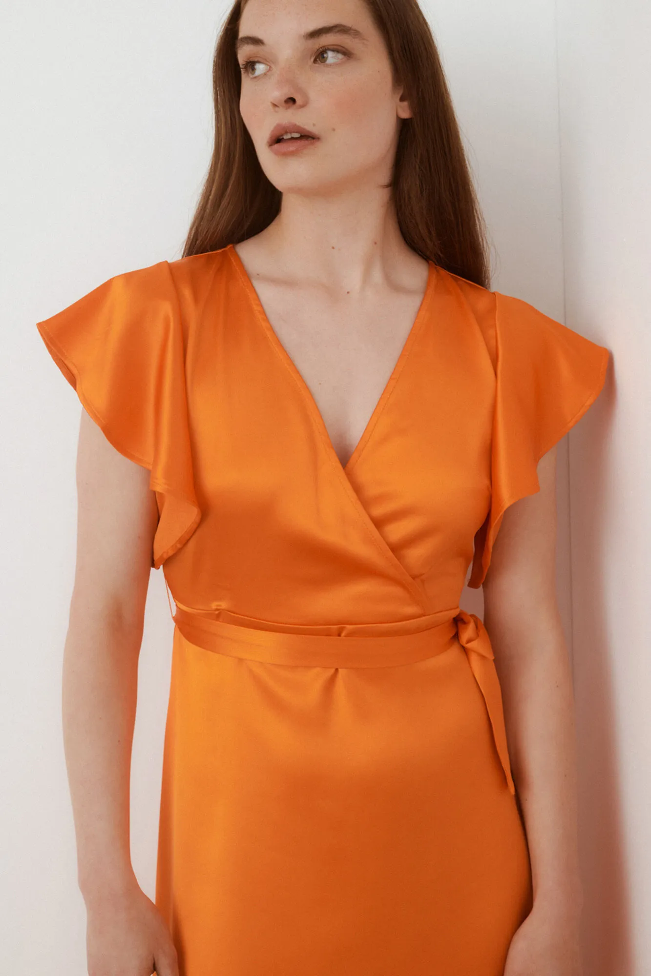 Vila Vestido de fiesta satinado midi
