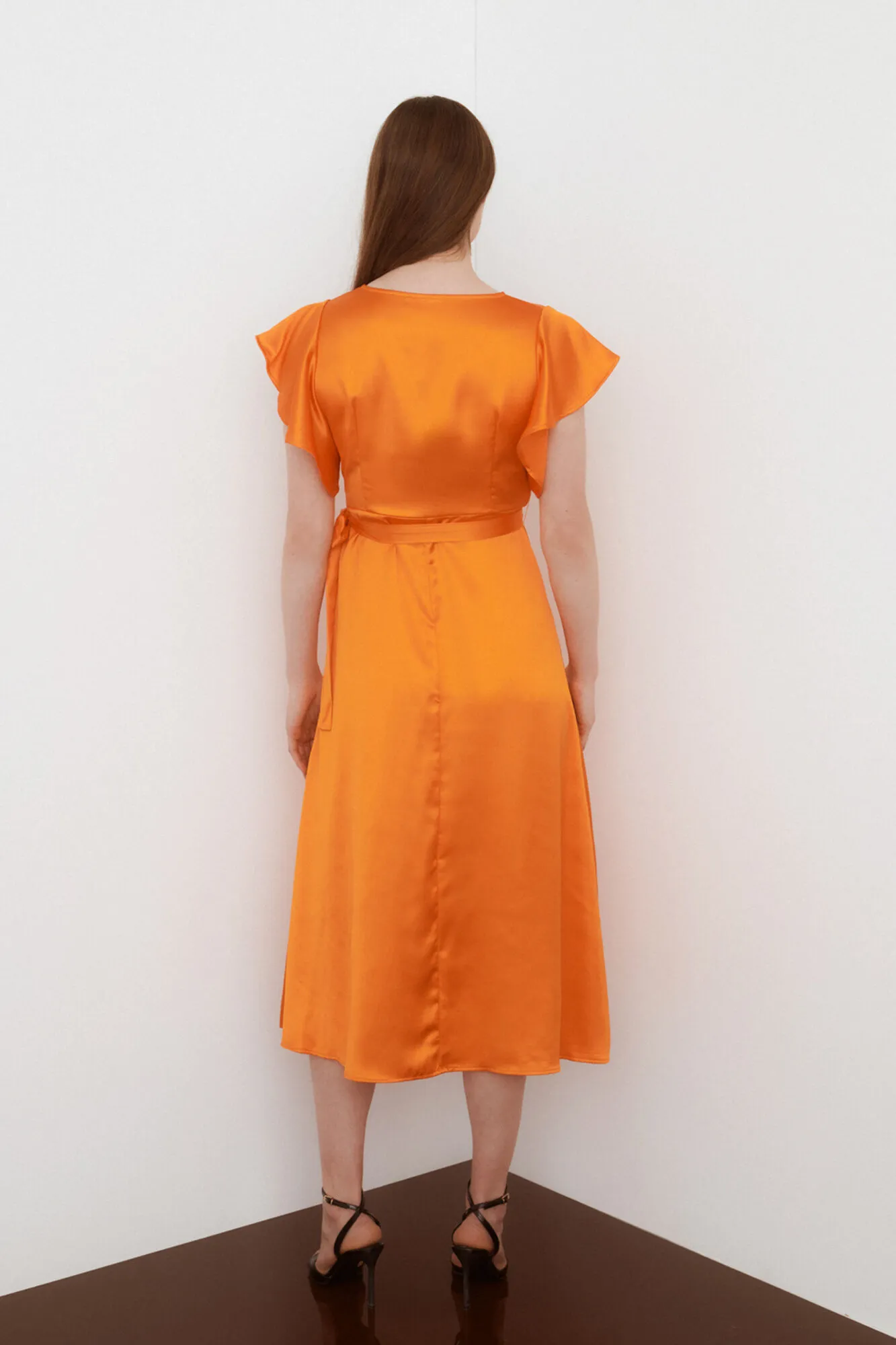 Vila Vestido de fiesta satinado midi