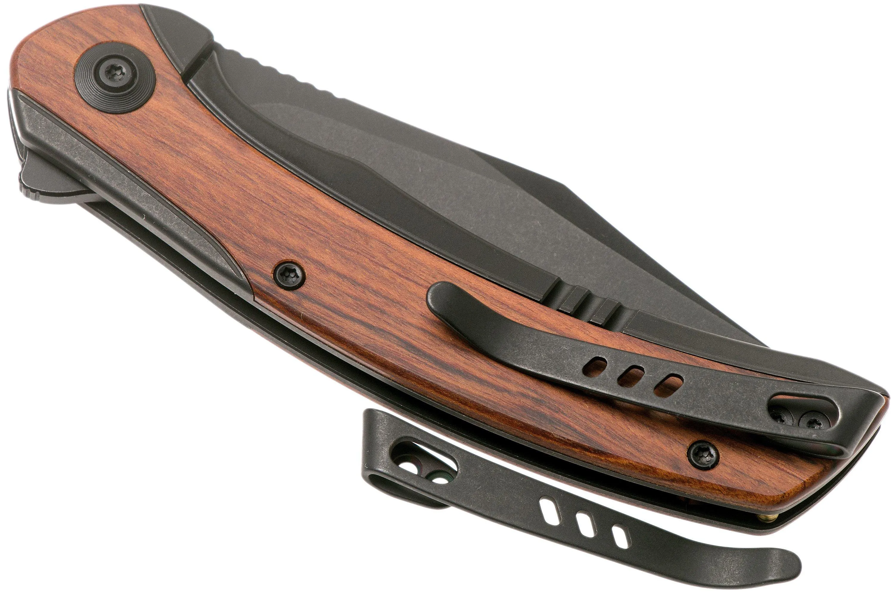 WE KNIFE SNICK WE19022F3 BLACKWASHED, CUIBOURTIA WOOD NAVAJA