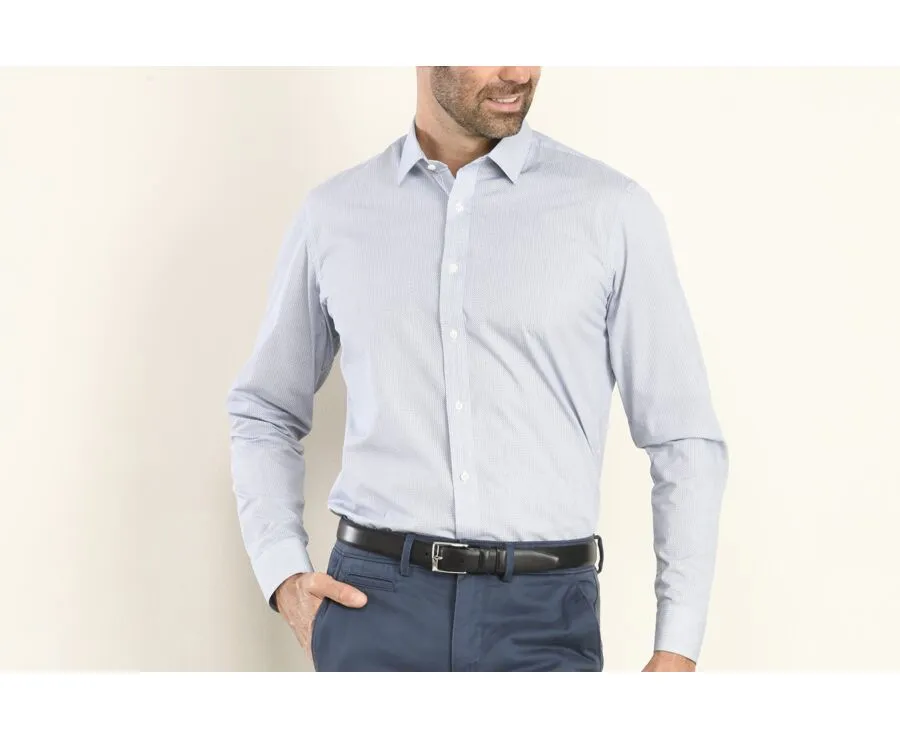 WHITE SHIRT PRINTED WITH NAVY BLUE PATTERNS  OSCAR