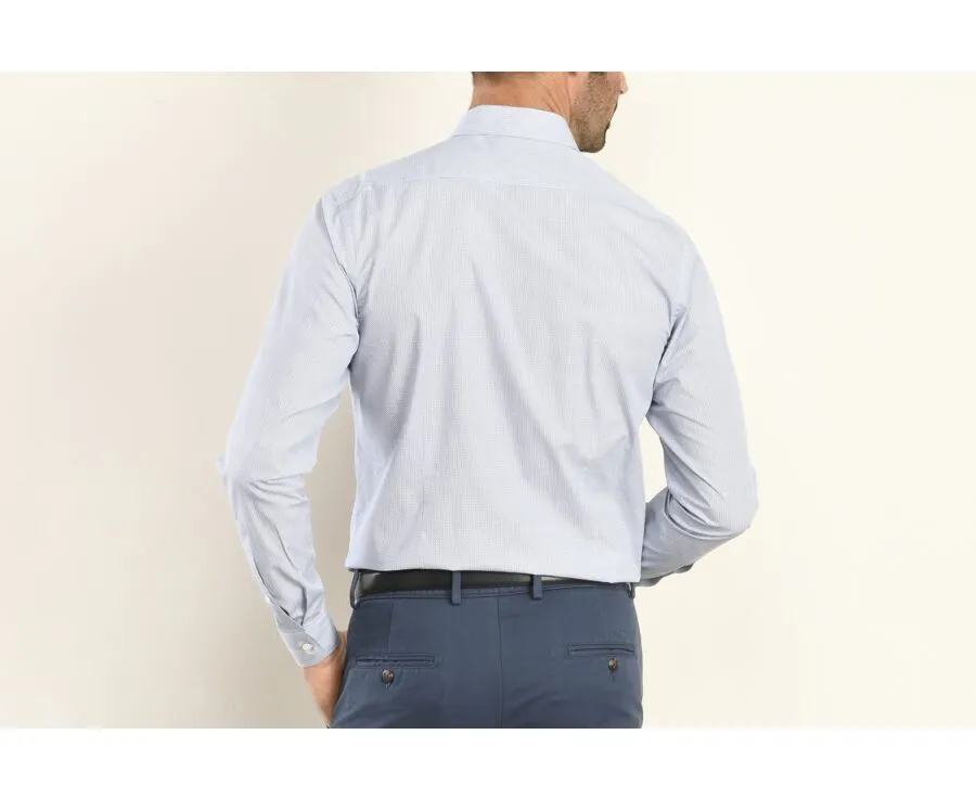 WHITE SHIRT PRINTED WITH NAVY BLUE PATTERNS  OSCAR