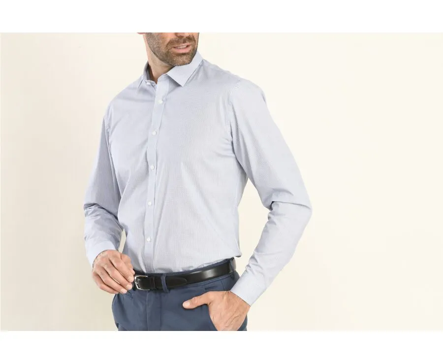 WHITE SHIRT PRINTED WITH NAVY BLUE PATTERNS  OSCAR