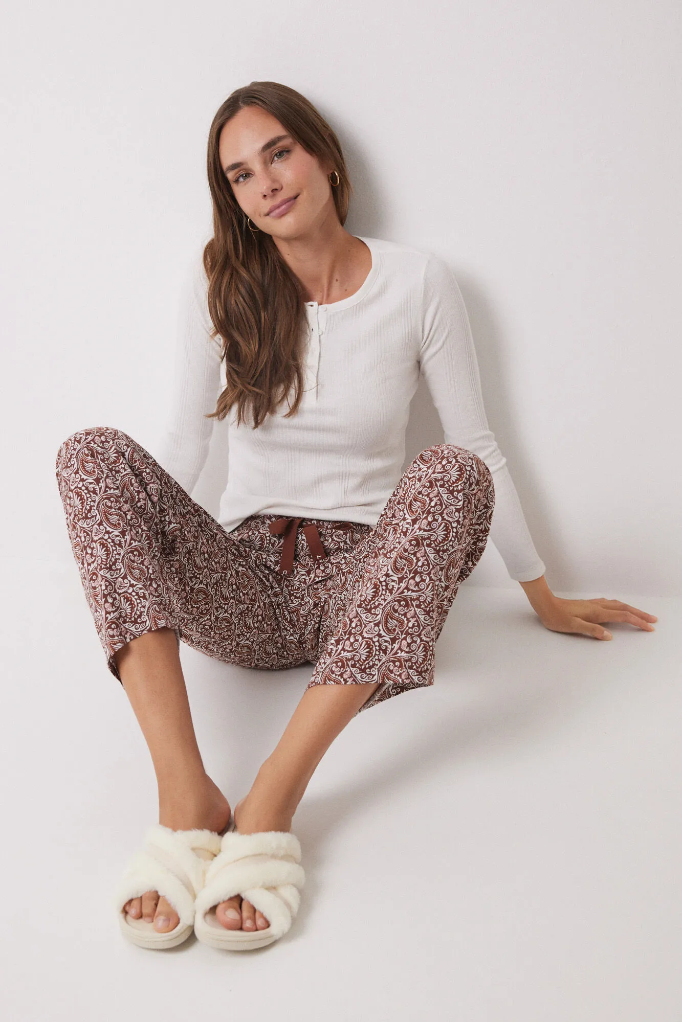 Women'secret Pantalón largo lounge viscosa paisley