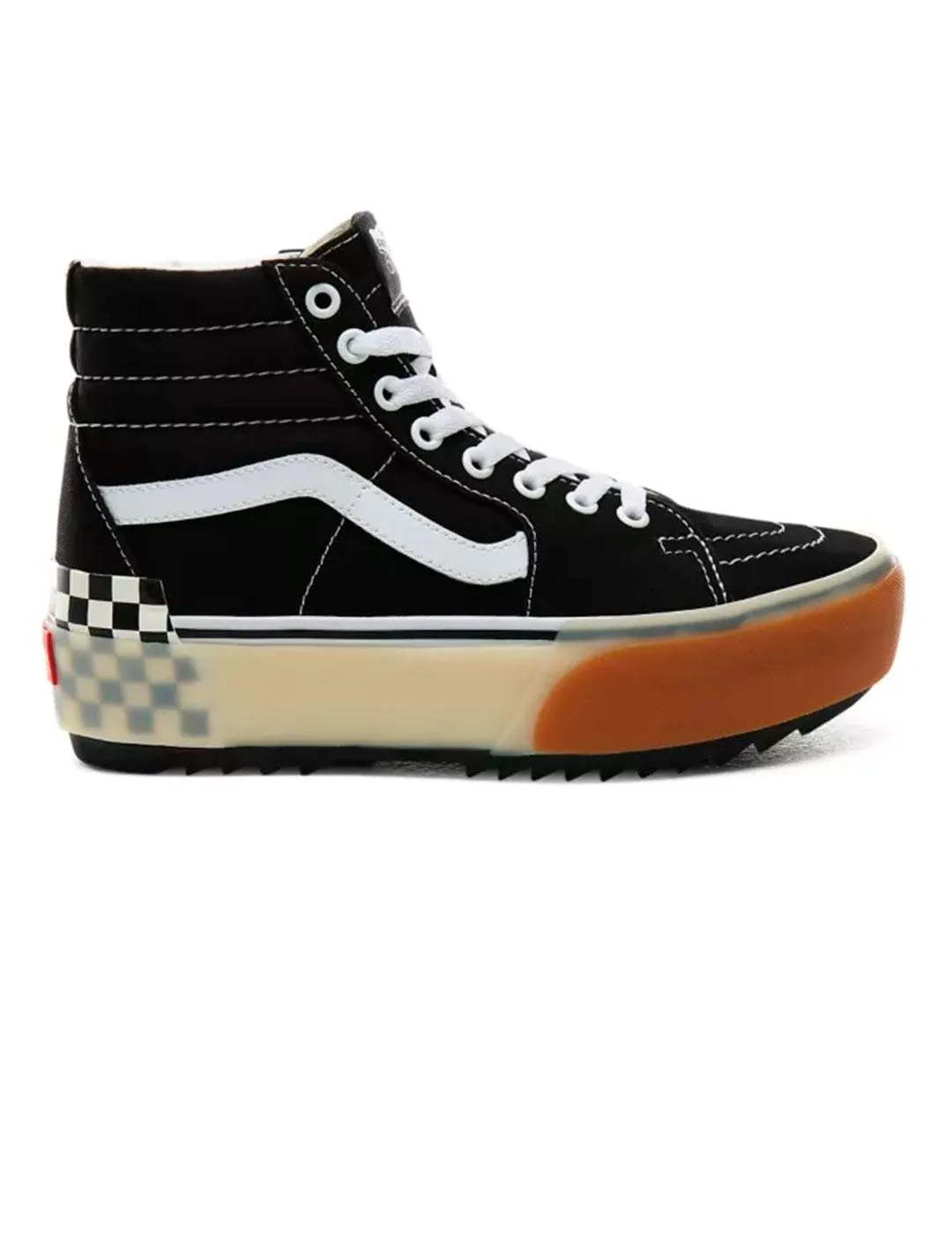 ZAPATILLA MUJER VANS SK8HI STACKED NEGRA CUADROS