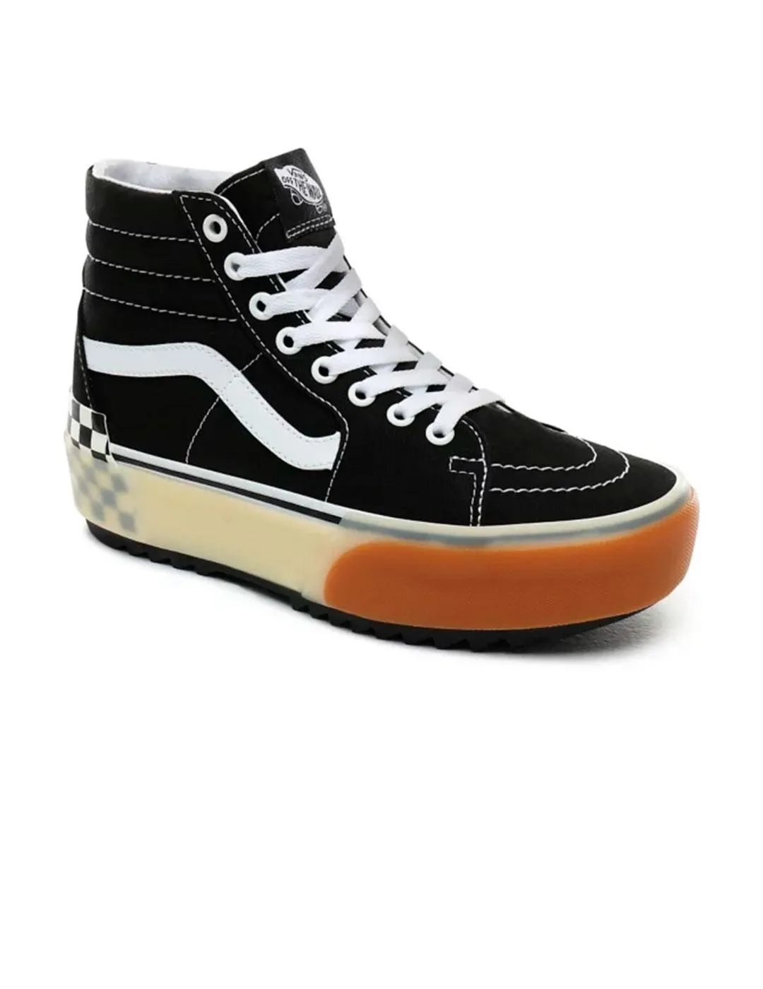 ZAPATILLA MUJER VANS SK8HI STACKED NEGRA CUADROS