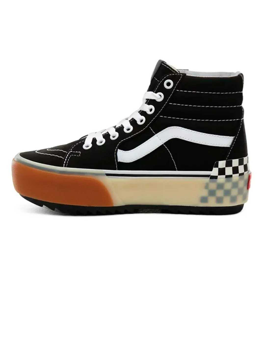 ZAPATILLA MUJER VANS SK8HI STACKED NEGRA CUADROS