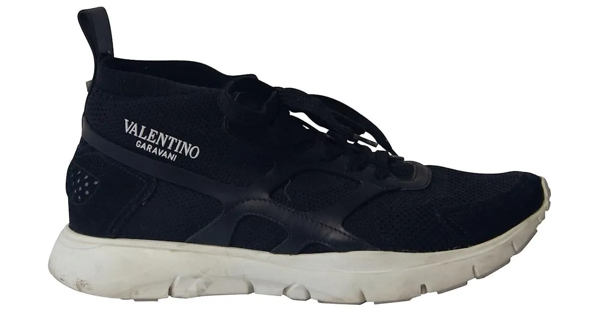 Zapatillas Altas Valentino Garavani Sound en Cuero Negro 