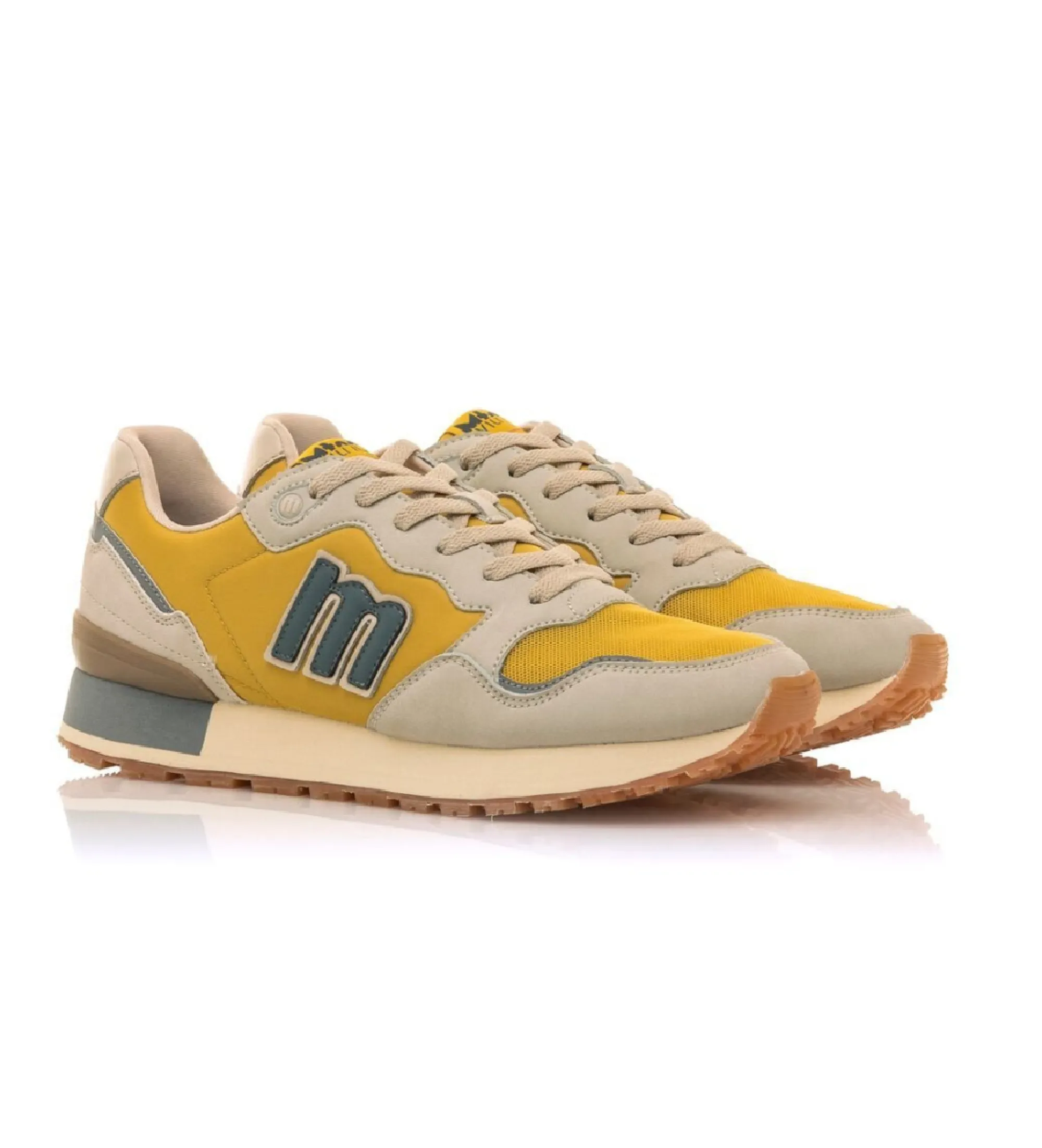Zapatillas deportivas estilo running mostaza