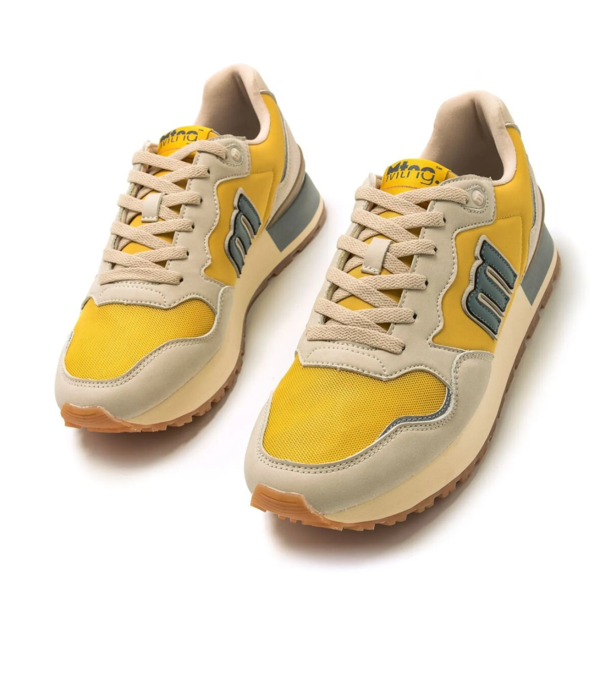 Zapatillas deportivas estilo running mostaza