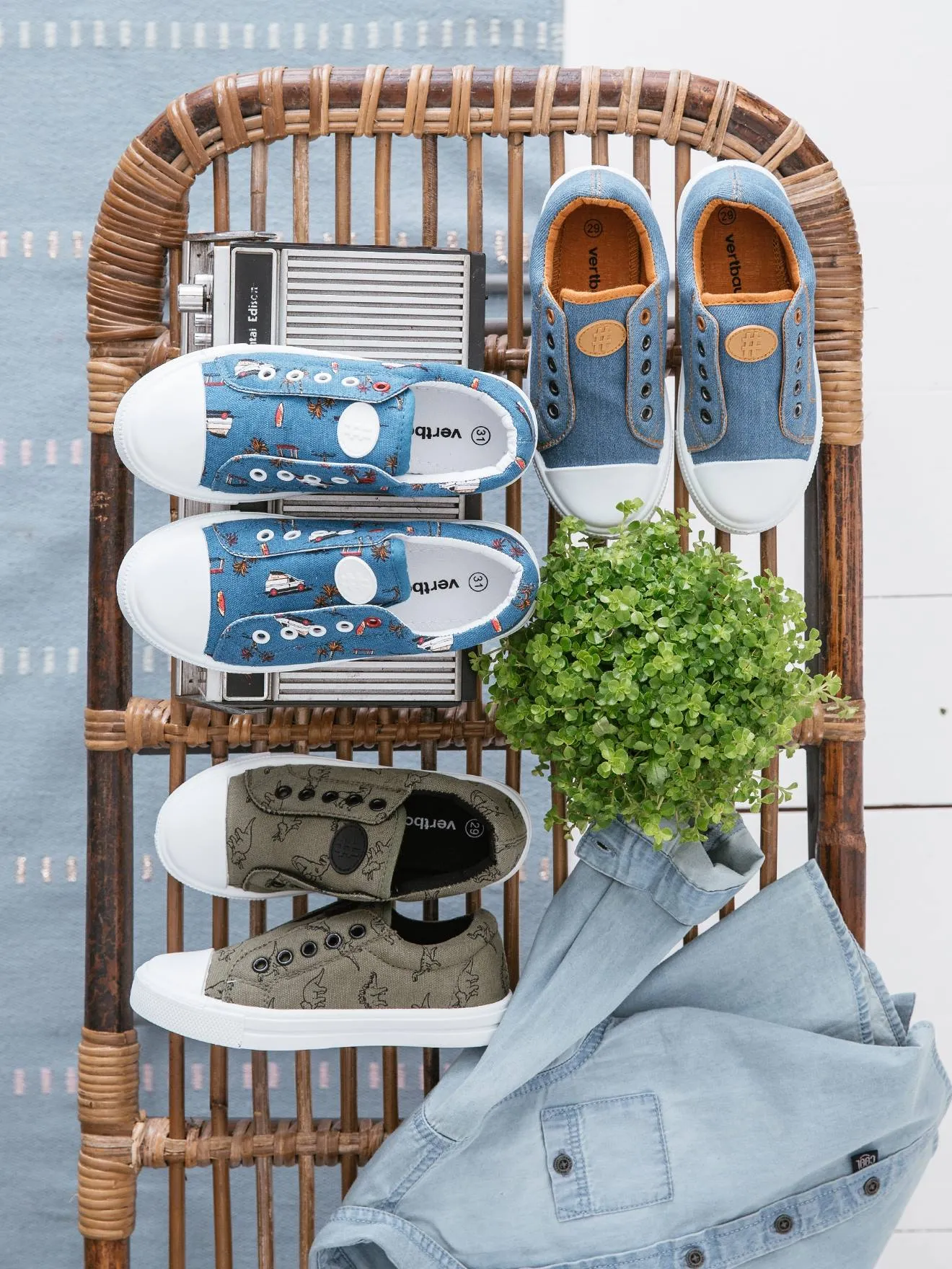 Zapatillas elásticas de tela para niño