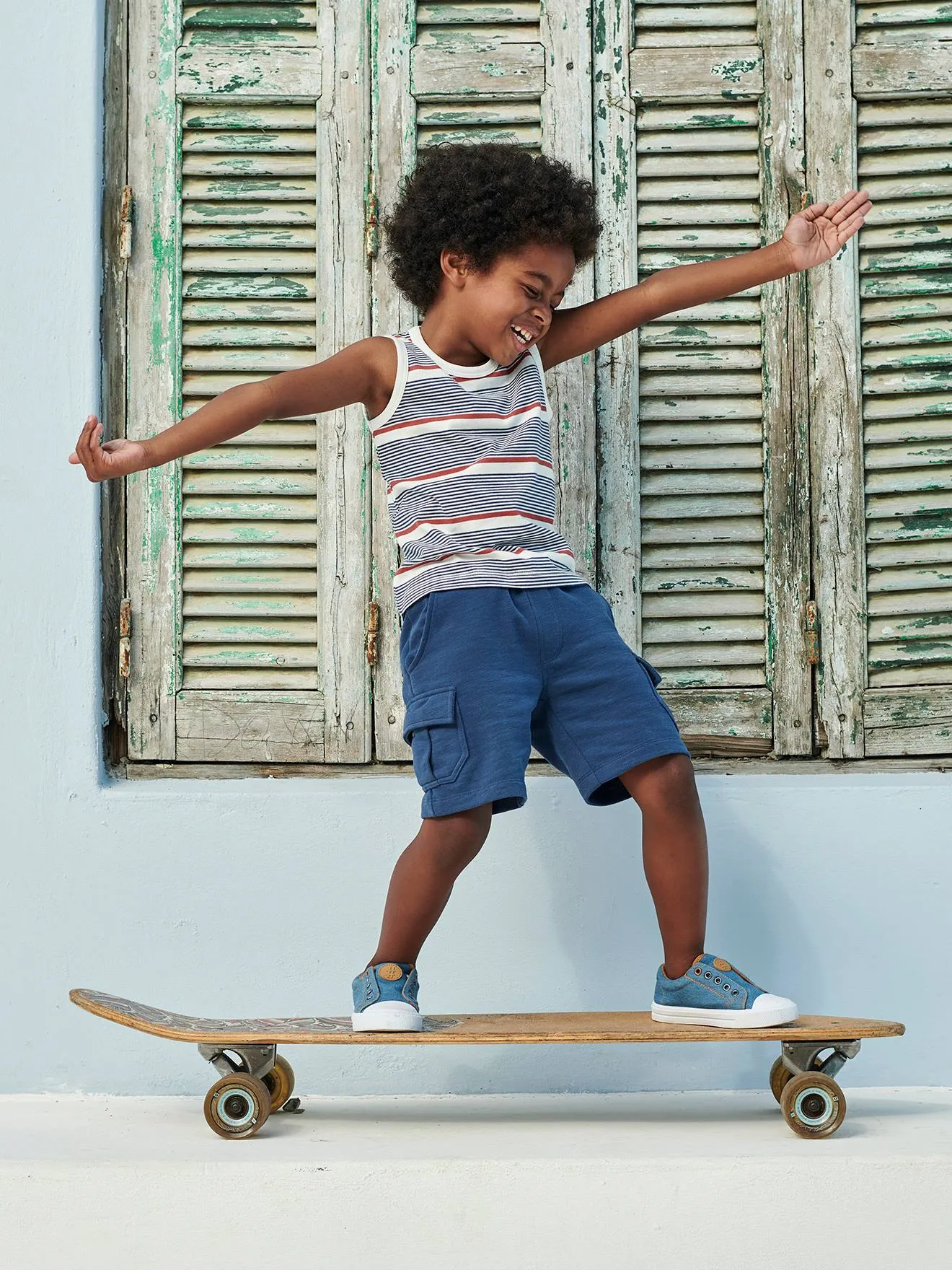 Zapatillas elásticas de tela para niño