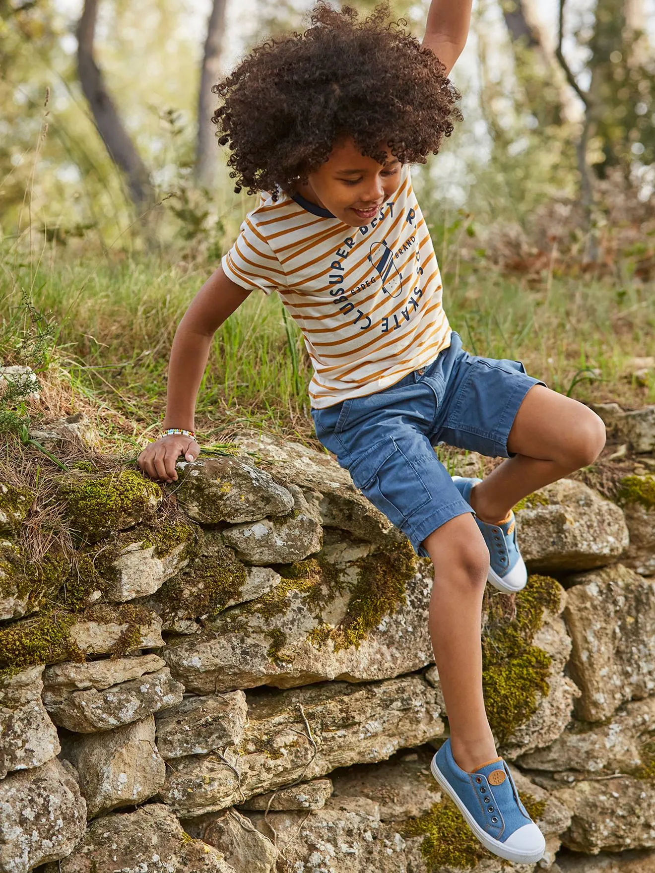 Zapatillas elásticas de tela para niño