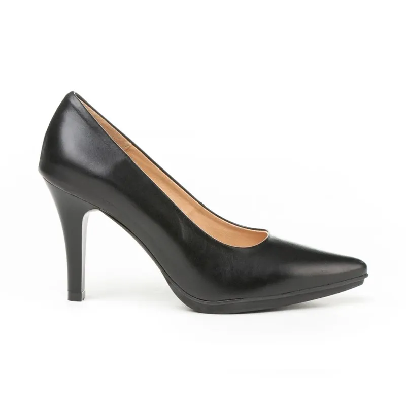 Zapatos De Salón Mujer Piel Napa Tacón Alto 1500 Negro, de Eva Mañas