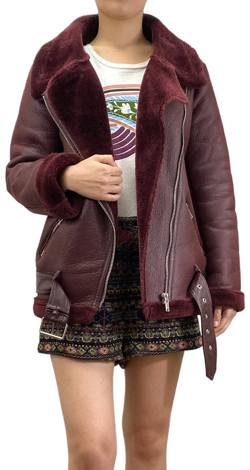 ZARA Chaqueta Burdeo
