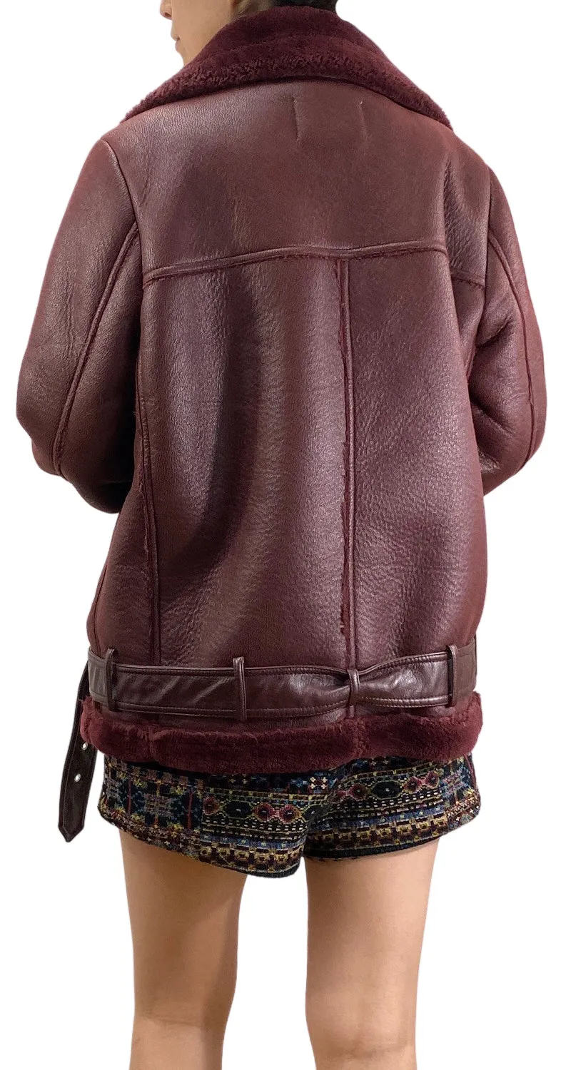 ZARA Chaqueta Burdeo